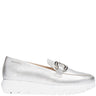 Wonders Silver Leather Slip On Shoes