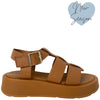 wonders-tan-leather-gladiator-flat-sandals