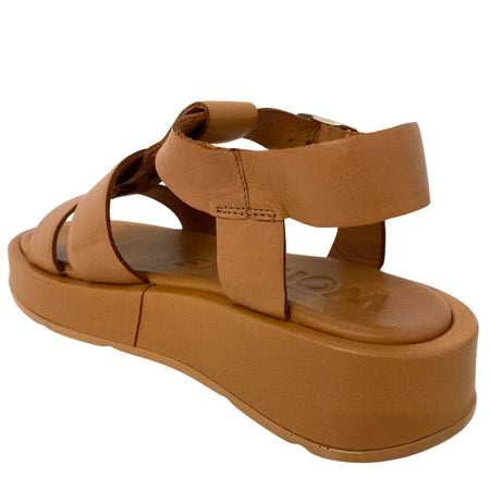 Wonders Tan Leather Gladiator Flat Sandals