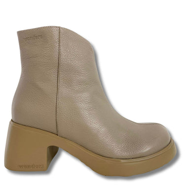 wonders-taupe-leather-chunky-mid-heel-ankle-boots