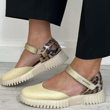 Wonders Butter Milk Leather Ankle Strap Shoes