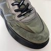 Wonders Green Leather Black Sole Brand Lace Sneakers