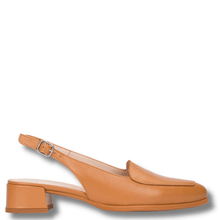Wonders Tan Leather Sling Back Loafers