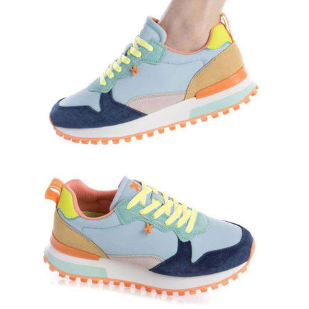 XTI Aqua & Navy Mix Retro Sneakers