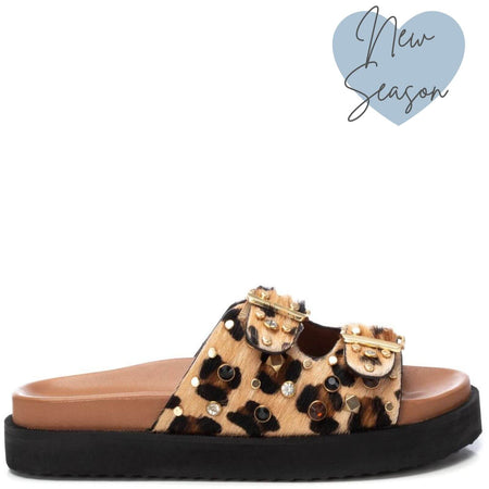 Carmela Studded Leopard Slip On Mules