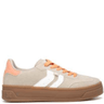 xti ladies brown sole trainers with orange laces