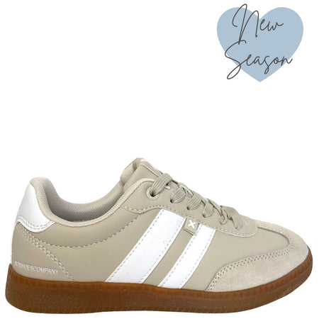 XTI Beige Slim Line Gum Sole Sneakers