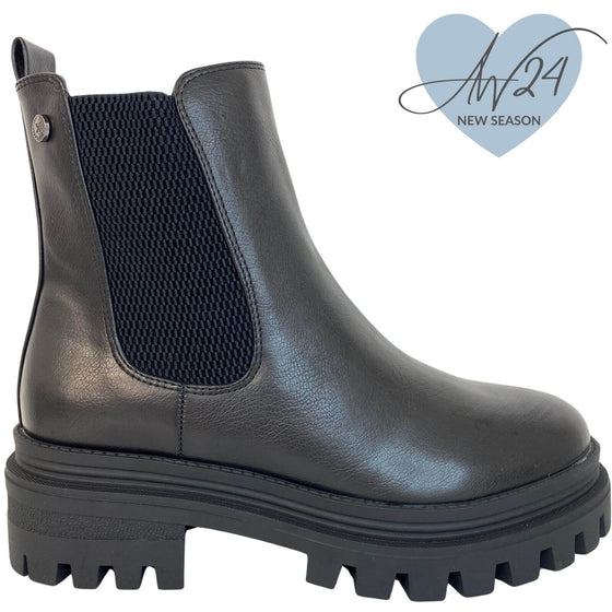 XTI Black Chunky Ankle Boots