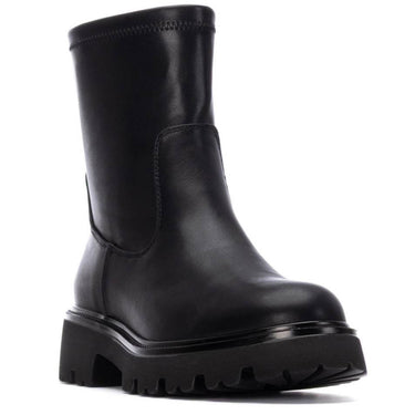 Black boot on a white background