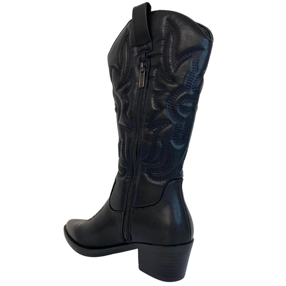 XTI Black Long Length Western Boots