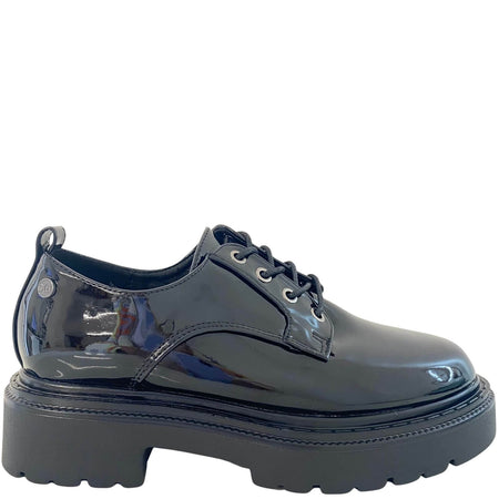 XTI Black Patent Lace Up Shoes
