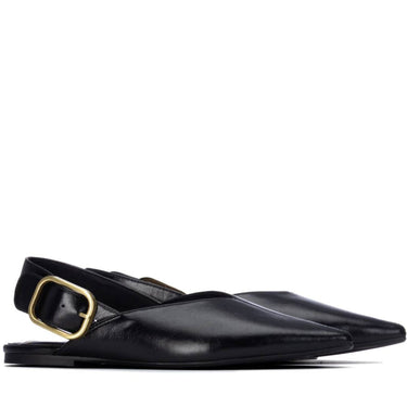 XTI Black Pointed Toe Flats
