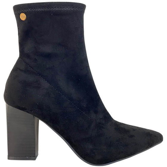 XTI Black Pointed Toe Sock Boots