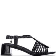 XTI Black Strap Block Heel Sandals