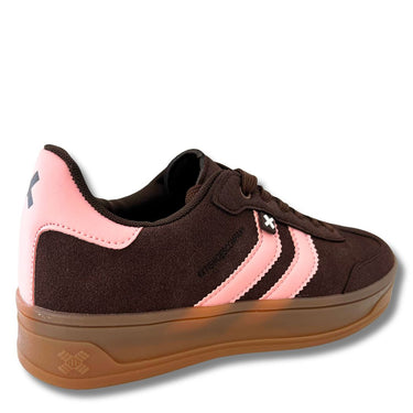 xti-brown-and-pink-microfiber-gum-sole-sneakers