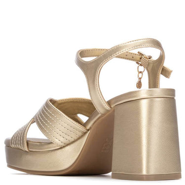 XTI Gold Crossover Strap Platform Sandals