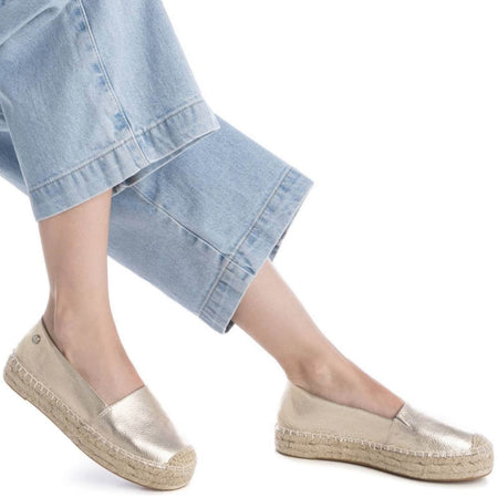 XTI Gold Flat Espadrille Shoes