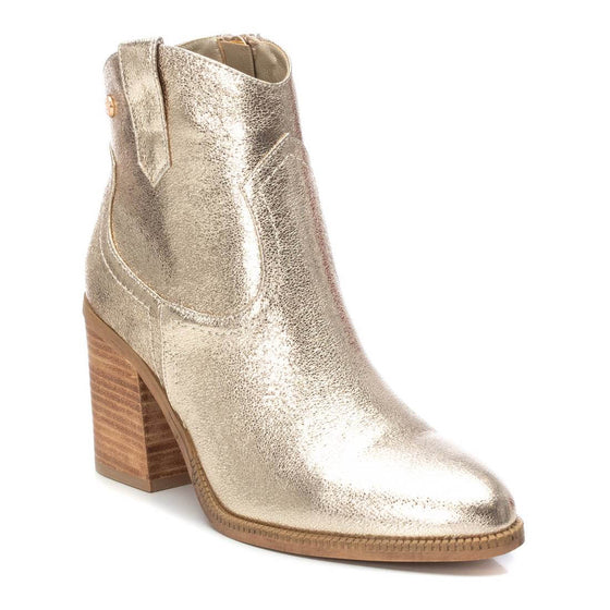 XTI Gold Metallic Western Summer Ankle Boots