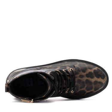 Leopard print boot on a white background