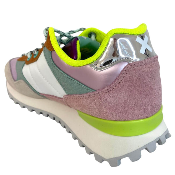 XTI Lilac & Lime Mix Retro Sneakers