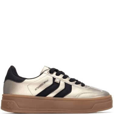 xti-matt-gold-black-leather-elevated-sole-sneakers