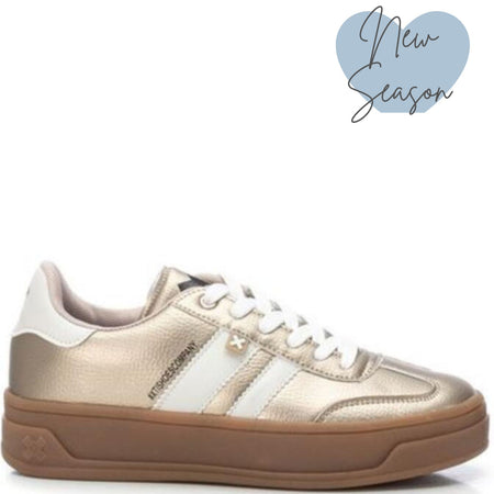 XTI Matt Gold Elevated Gum Sole Sneakers *PRE-ORDER*