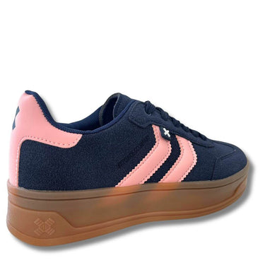 xti-navy-and-pink-microfiber-gum-sole-sneakers