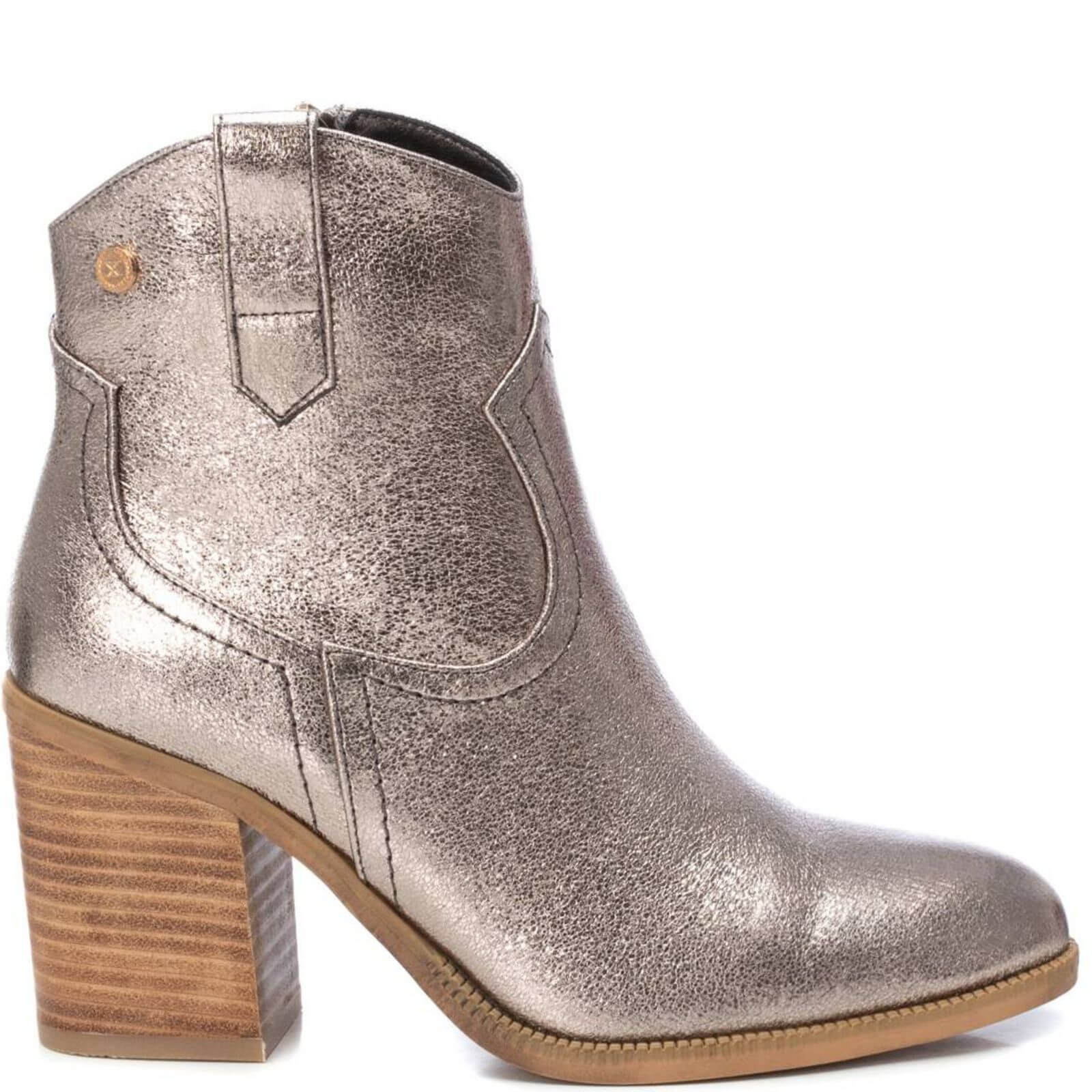 pewter boots metallic