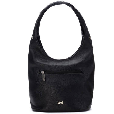 back of black shoulder bag