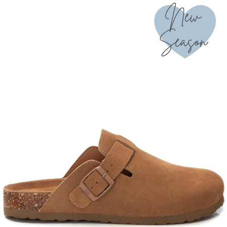 XTI Tan Suede Clog Shoes