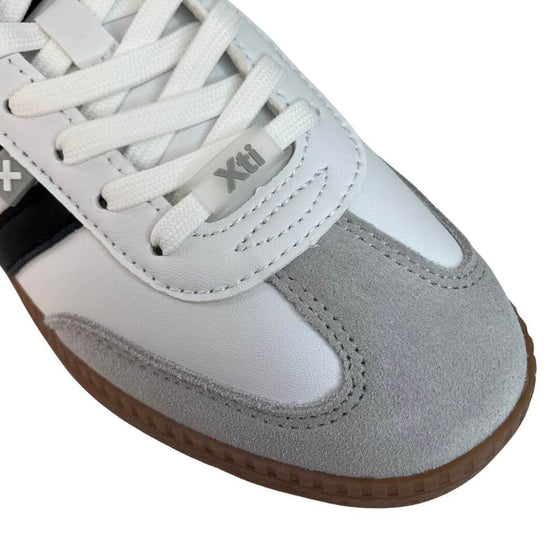 xti-white-slim-line-gum-sole-sneakers