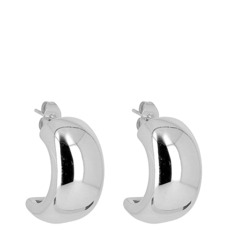 ZAG Bridge Silver Wide Hoop Earrings