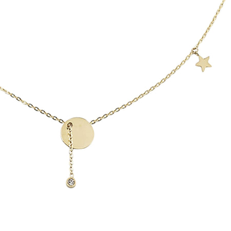 ZAG Charm Disc Gold Necklace