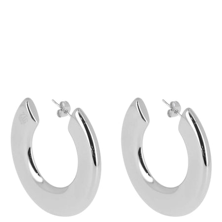 ZAG Corinne Silver Large Flat Hoop Earrings