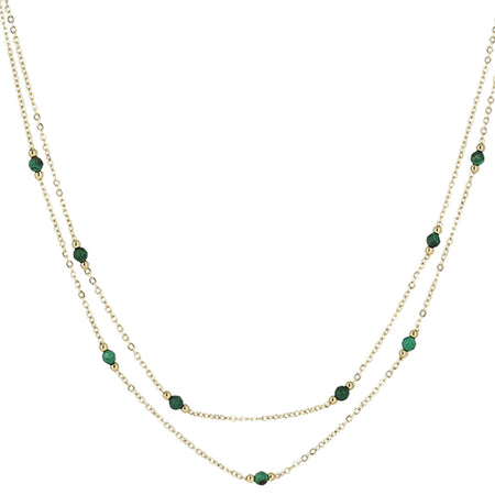 ZAG Falls Gold Necklace - Malachite