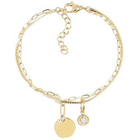 ZAG Fretia Gold Dainty Double Bracelet