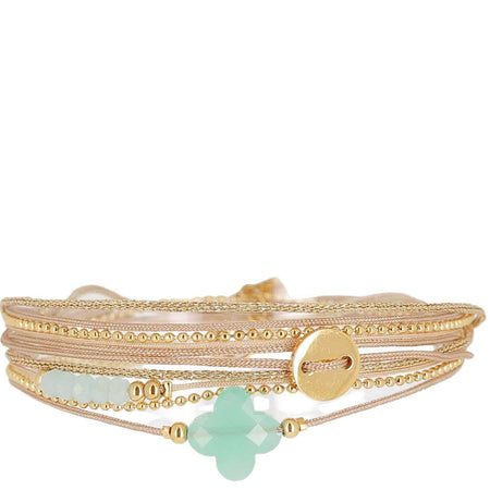 ZAG Gold & Aqua Multi Strand Bracelet