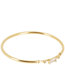 Gold bracelet with a diamond on a white background