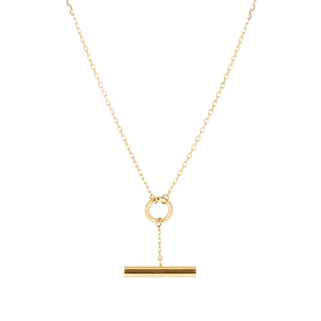 ZAG Gold Bar Drop Pendant Necklace