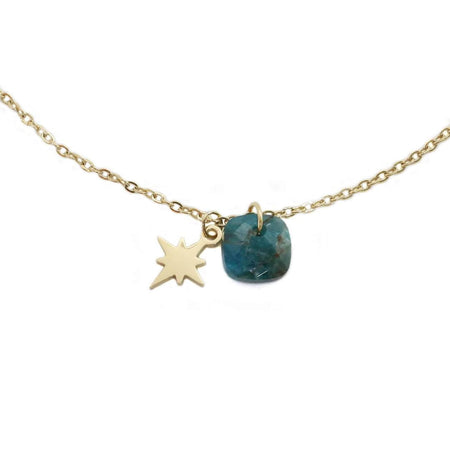 ZAG Gold Gold & Blue Pendant Necklace