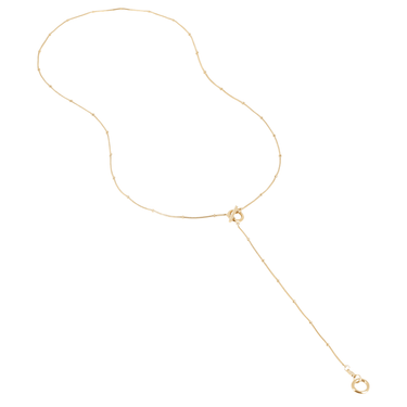 Gold necklace on a white background