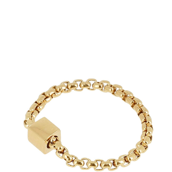 ZAG Gold Chain Cube Ring