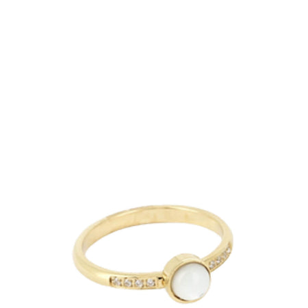 ZAG Gold Dainty Ring - White