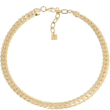 Gold chain bracelet on a white background