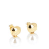 Pair of gold hoop earrings on a white background