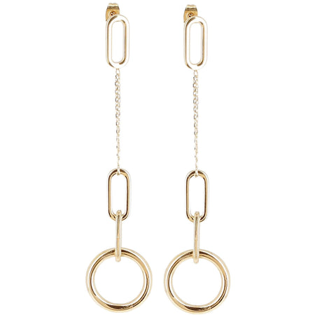 ZAG Gold Linked Long Drop Earrings