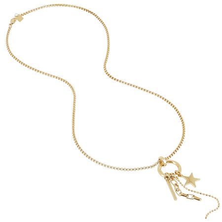 ZAG Gold Long Length Drop Pendant Necklace