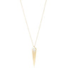 Gold necklace with a diamond pendant on a white background