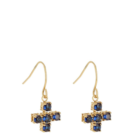 ZAG Gold & Navy Crystal Earrings