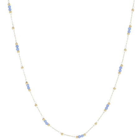 ZAG Gold & Navy Dainty Bead Necklace